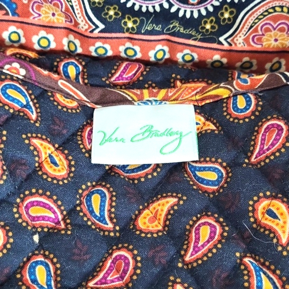 Vera Bradley Brown Multi Color Floral Paisley Tote - Picture 12 of 12
